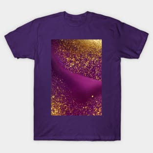 Purple & Gold Liquid Glitter 03 T-Shirt